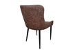 Shoreditch Brown PU Leather Industrial style Dining Chair, Black Metal Leg