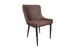Shoreditch Brown PU Leather Industrial style Dining Chair, Black Metal Leg
