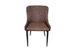 Shoreditch Brown PU Leather Industrial style Dining Chair, Black Metal Leg