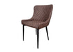 Shoreditch Brown PU Leather Industrial style Dining Chair, Black Metal Leg