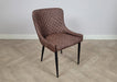 Shoreditch Brown PU Leather Industrial style Dining Chair, Black Metal Leg