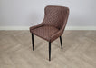 Shoreditch Brown PU Leather Industrial style Dining Chair, Black Metal Leg