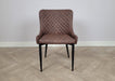 Shoreditch Brown PU Leather Industrial style Dining Chair, Black Metal Leg