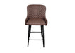 Shoreditch Brown PU Leather Industrial style Kitchen Breakfast Bar Stool, Black Metal Leg