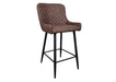 Shoreditch Brown PU Leather Industrial style Kitchen Breakfast Bar Stool, Black Metal Leg