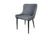 Shoreditch Grey PU Leather Industrial style Dining Chair, Black Metal Leg