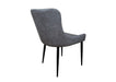 Shoreditch Grey PU Leather Industrial style Dining Chair, Black Metal Leg