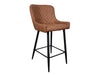 Shoreditch Tan Brown PU Leather Industrial Kitchen Breakfast Bar Stool, Black Metal Leg