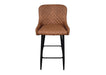 Shoreditch Tan Brown PU Leather Industrial Kitchen Breakfast Bar Stool, Black Metal Leg