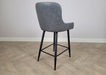 Shoreditch Grey PU Leather Industrial style Kitchen Breakfast Bar Stool, Black Metal Leg