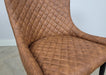 Shoreditch Tan PU Leather Industrial style Dining Chair, Black Metal Leg
