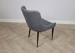 Shoreditch Grey PU Leather Industrial style Dining Chair, Black Metal Leg