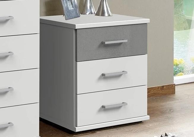 SlumberHaus 'Click/Duo' White & Grey Concrete Chests of Drawers