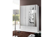 SlumberHaus 'Imago' German Made Modern Alpine White & Mirror 3 Door 135cm Wardrobe