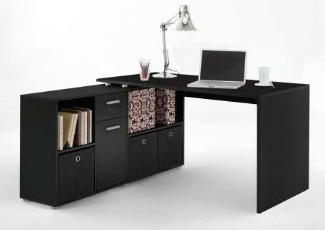 SlumberHaus Lex Black Modern Corner Computer Desk