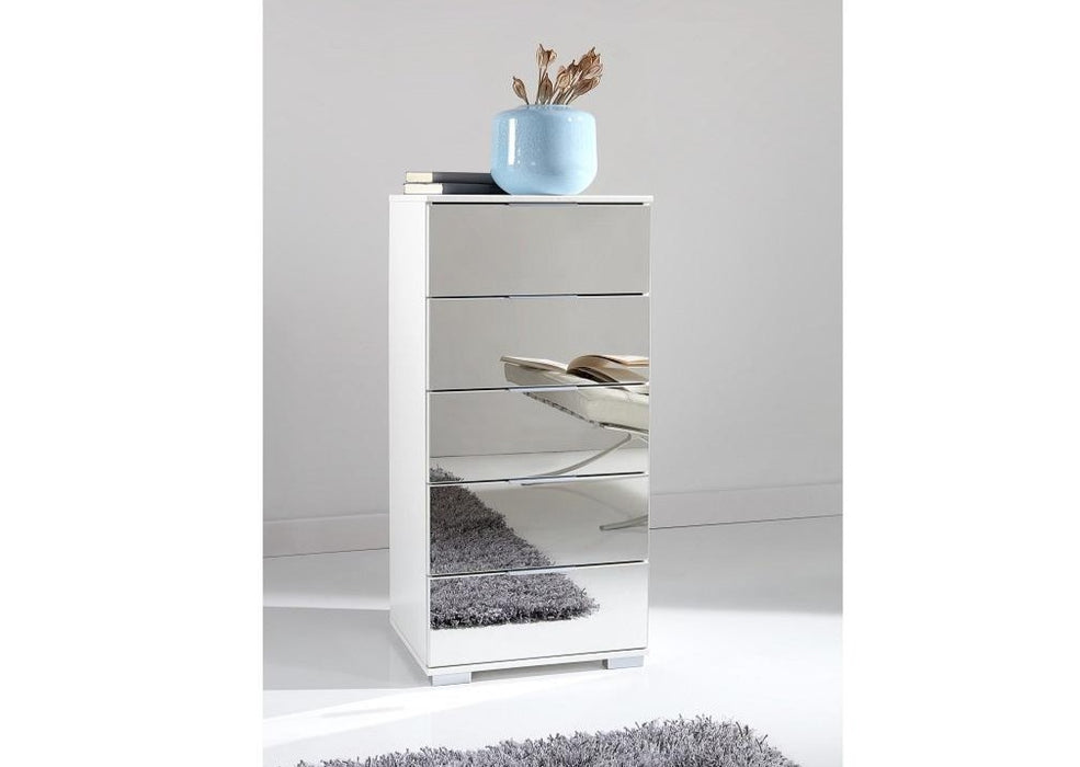 SlumberHaus White & Mirror Range of Chests of Drawers