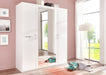 SlumberHaus 'Anna' German Made Modern White & Mirror 180cm Wardrobe