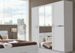 SlumberHaus 'Anna' German Made Modern White and Mirror 4 Door Wardrobe