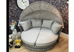 'Sorrento' Rattan Modular Daybed Sofa Lounger with Shade Canopy, Natural or grey