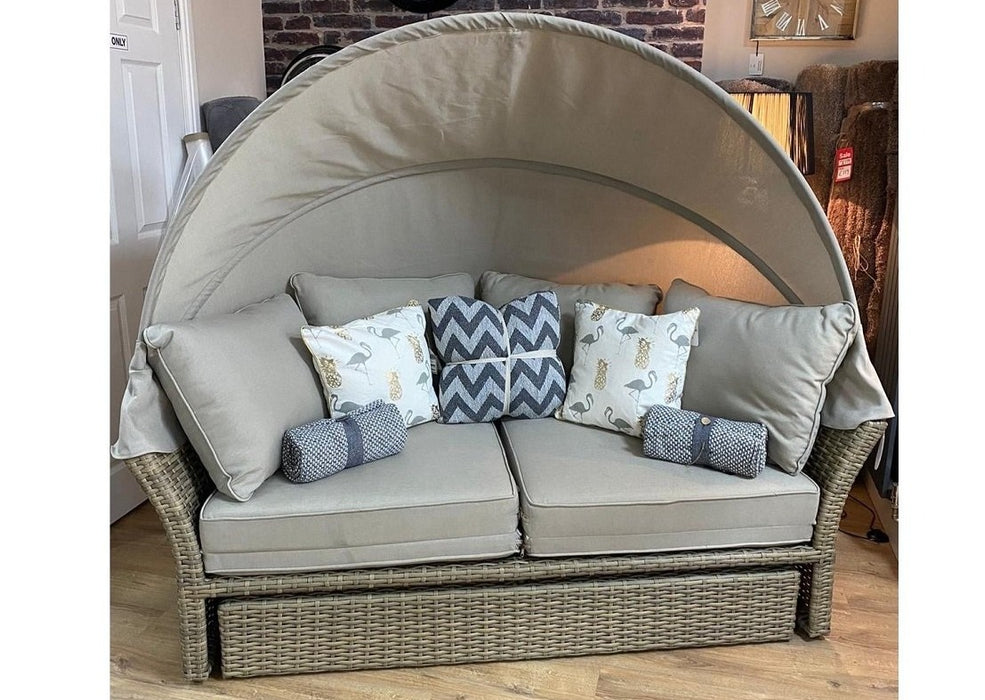 Outdoor wicker canopy daybed sale