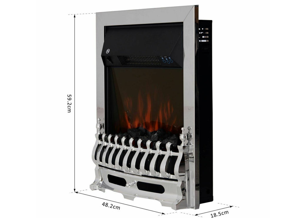 Inset Electric Fire | 2KW Chrome Silver Inset Electric Fire — Furniture for  the home