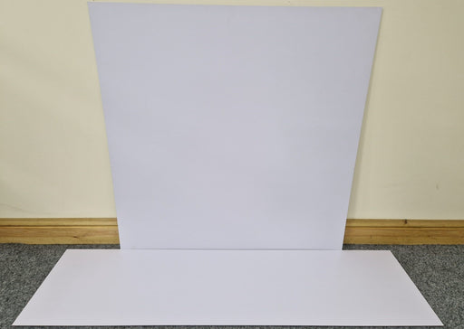 White Effect HPL Laminate Fireplace Back Panel & Hearth Set