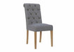 ch28 grey dining chair scroll top buttoned back