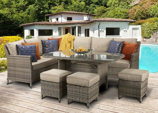 Signature Weave Edwina EDWI0107 Rattan Garden Furniture Corner Sofa Dining Set