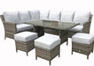 Signature Weave Edwina EDWI0108 Grey Rattan Corner Sofa Dining Set