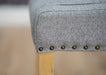 grey studded dining chair oak leg 
