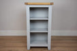 solid oak grey painted small shelving bookcase office hallway living room storage furniture