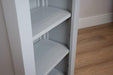solid oak grey painted small shelving bookcase office hallway living room storage furniture
