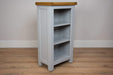 solid oak grey painted small shelving bookcase office hallway living room storage furniture