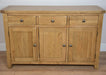 solid oak 3 door draws dining living room sideboard cabinet unit storage furniture