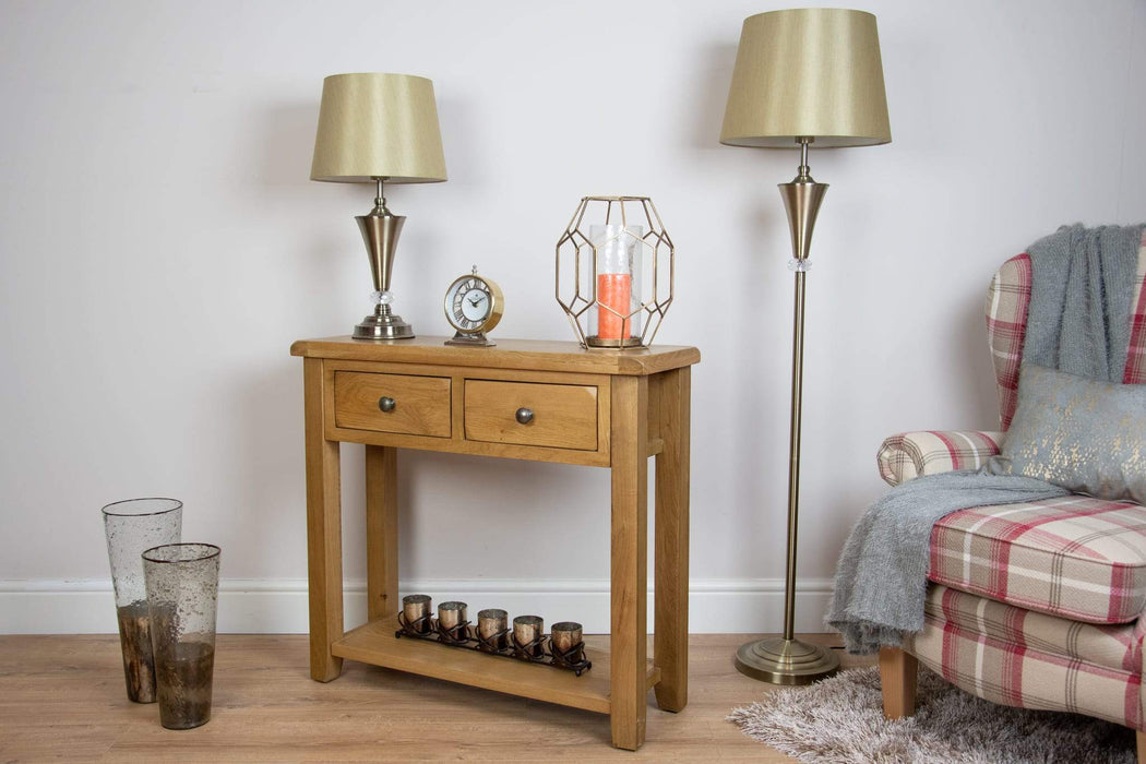 Small lamp store for console table