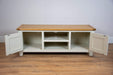 solid oak ivory cream painted living room tv plasma unit furniture storage