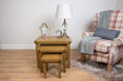 solid oak side nest of tables lamp table living room furniture