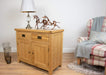 solid oak hall way dining living room small sideboard unit storage cupboard furniture