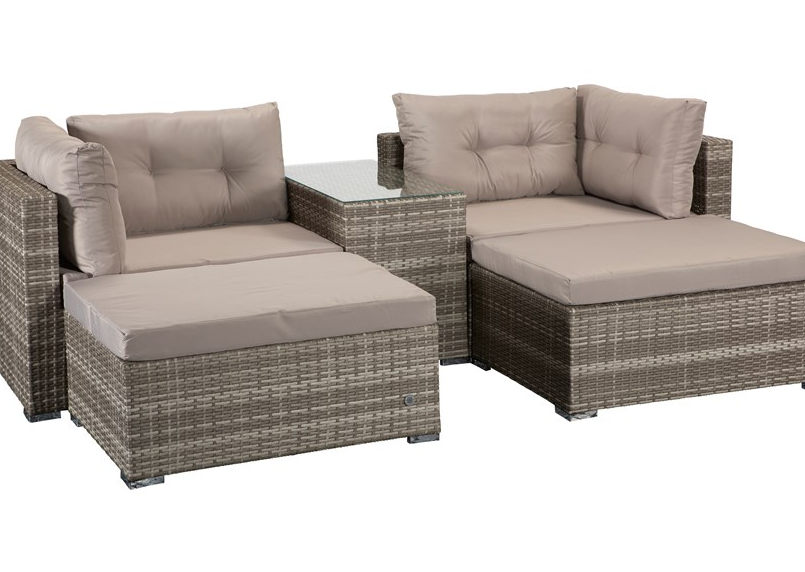 Modular Rattan Daybed Lounger Sofa Set Signature Weave Harper