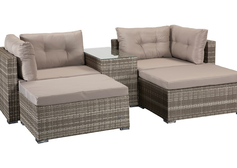 Harper Grey Rattan DayBed Sofa Set, Signature Weave Rattan, Rattan Companion Set, Grey Rattan Sofa Set, Pair of Grey Rattan Sun Loungers, Nova Rattan Sofa, Wayfair Rattan