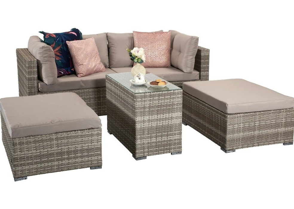 Modular Rattan Daybed Lounger Sofa Set Signature Weave Harper