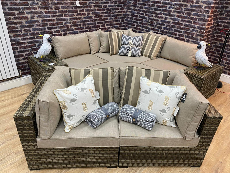 Seater Rattan Corner Sofa Brown Garden Sofa Set Chocolate Brown