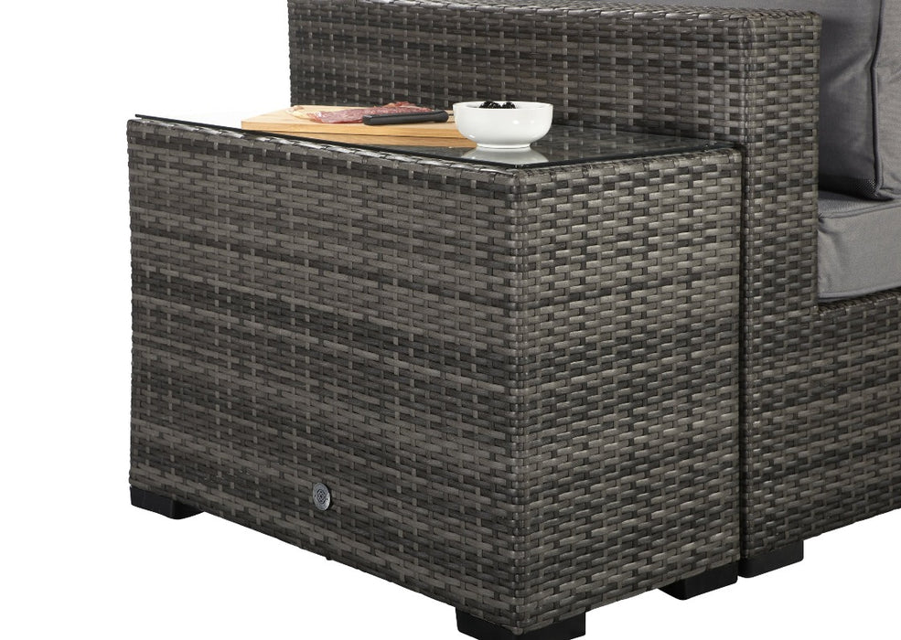 'Jessica' Grey Rattan Large Corner Sofa  Day Bed Footstool Garden Furniture Set