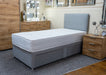 Silver Grey Divan Bed Base and Mattress package including headboard. Beds and Bedroom Furniture Sowroom Shop Store Sedgley, Dudley Wolverhampton Stourbridge West Midlands