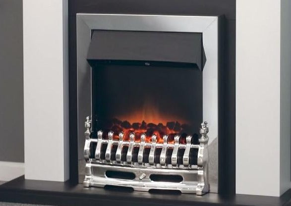 Inset Electric Fire | 2KW Chrome Silver Inset Electric Fire — Furniture for  the home