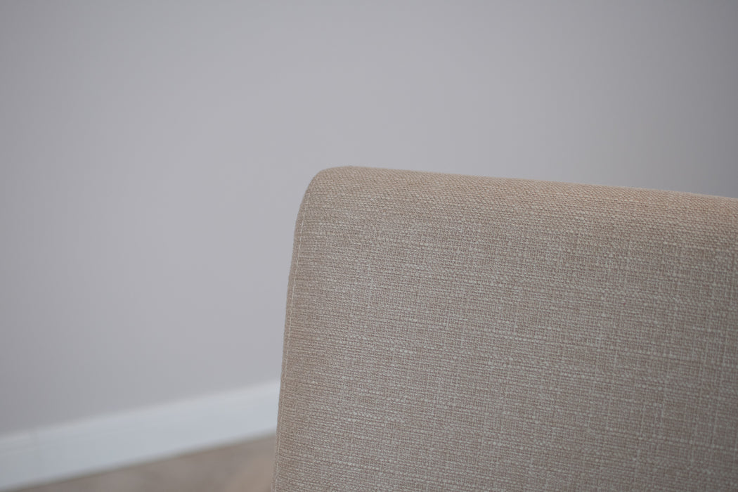 Oakwood Living Scroll Top High Back Natural Cream Fabric Chair
