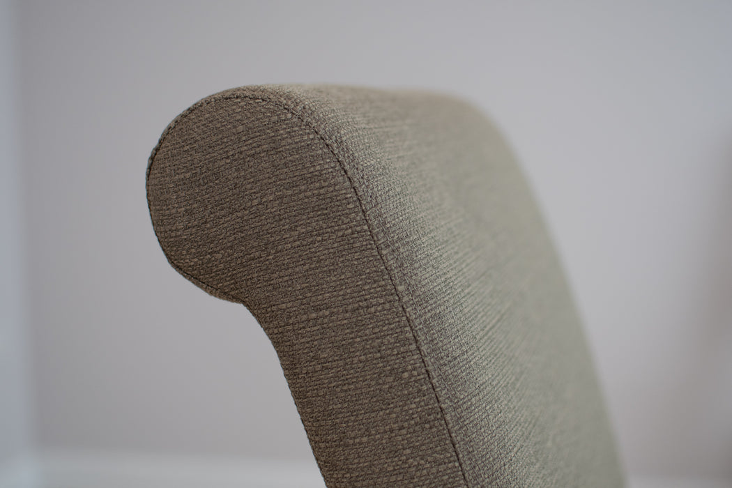 Oakwood Living Scroll Top High Back Coffee Brown Fabric Chair