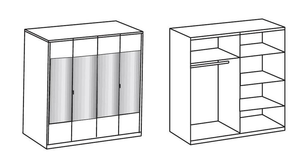 SlumberHaus 'Imago' German Made Modern Alpine White & Mirror 4 Door 180cm Wardrobe